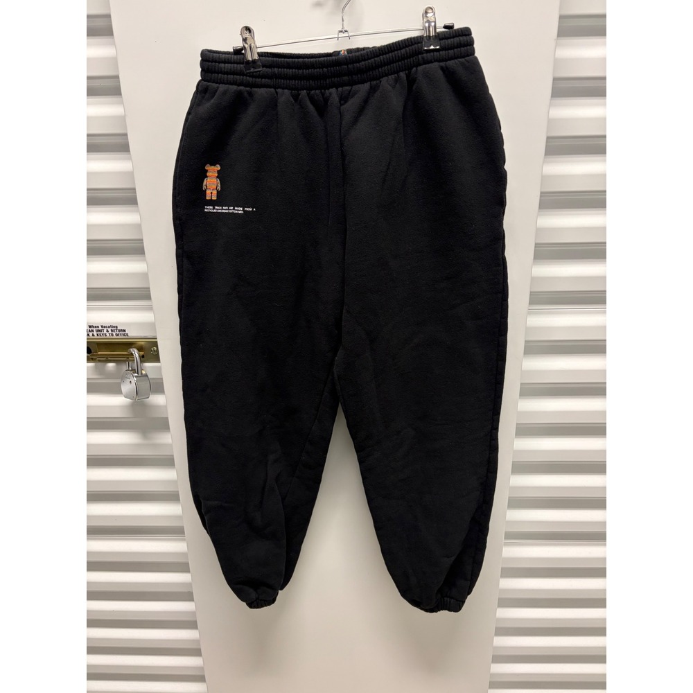 Pangaia x Haroshi BE@RBRICK Track Pants Mens M Black Organic Cotton Good